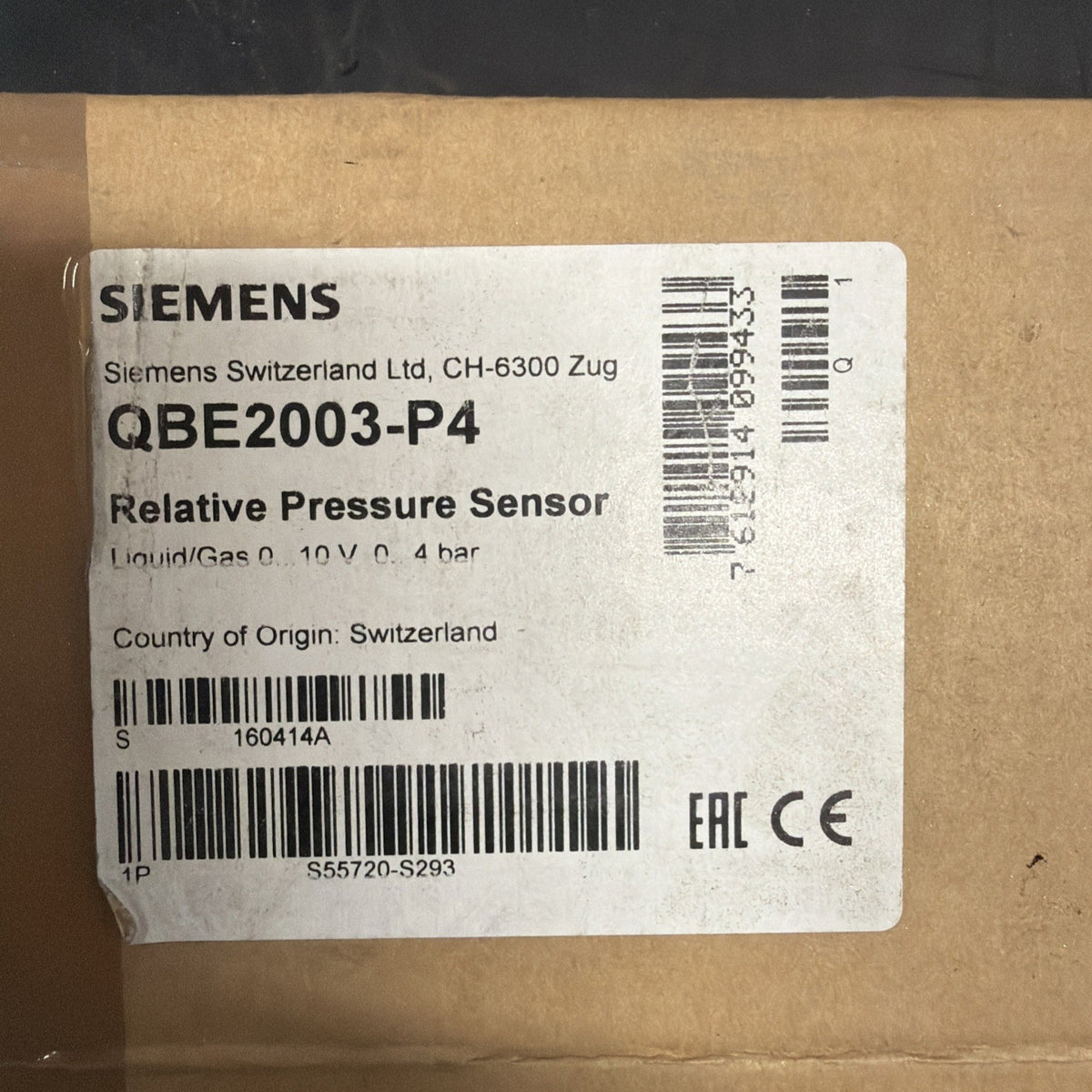 Siemens QBE2003-P4 Sensore di Pressione Aria Liquidi Nuovo1