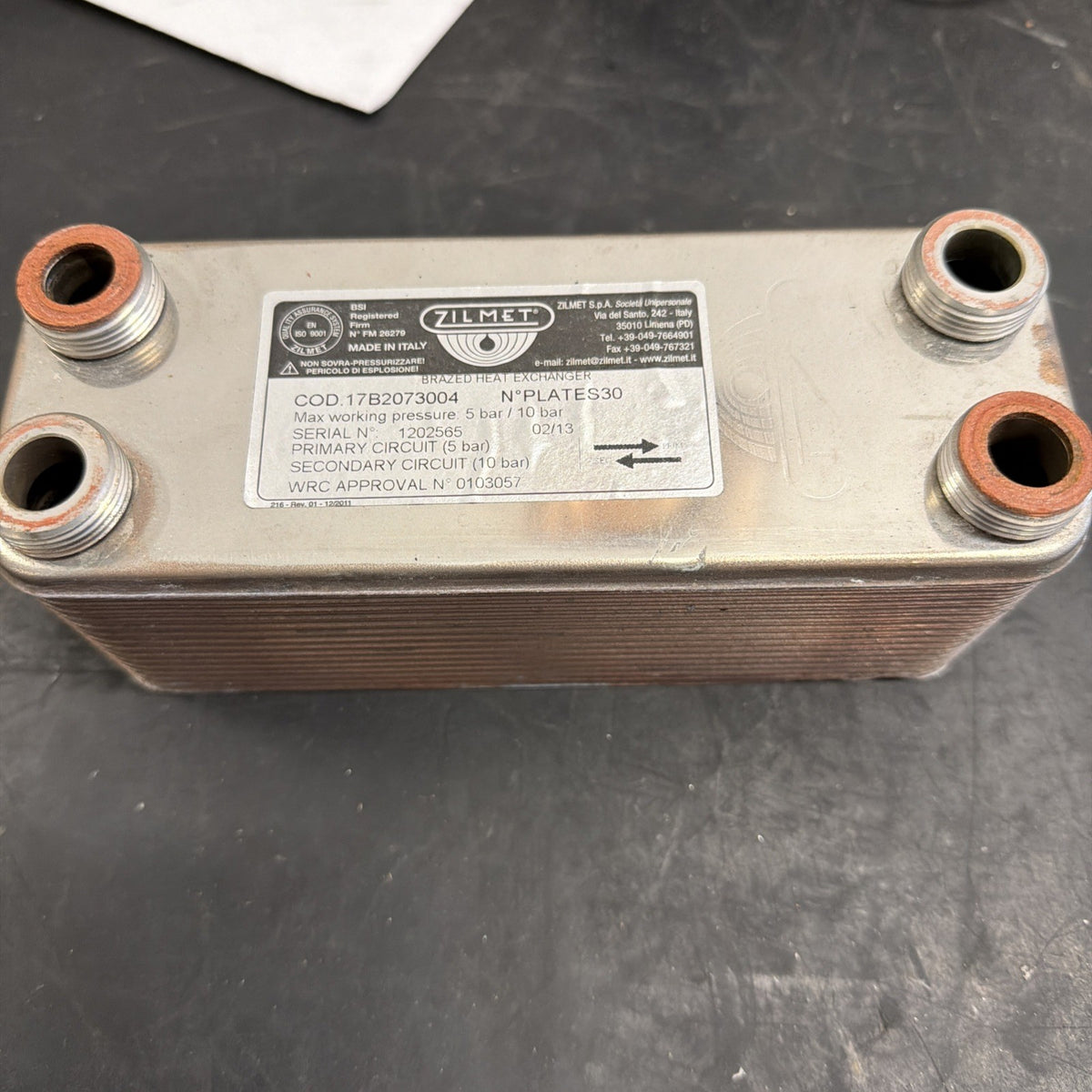 Zilmet 17B2073004 Scambiatore di Calore 30 Piastre 3/4"0