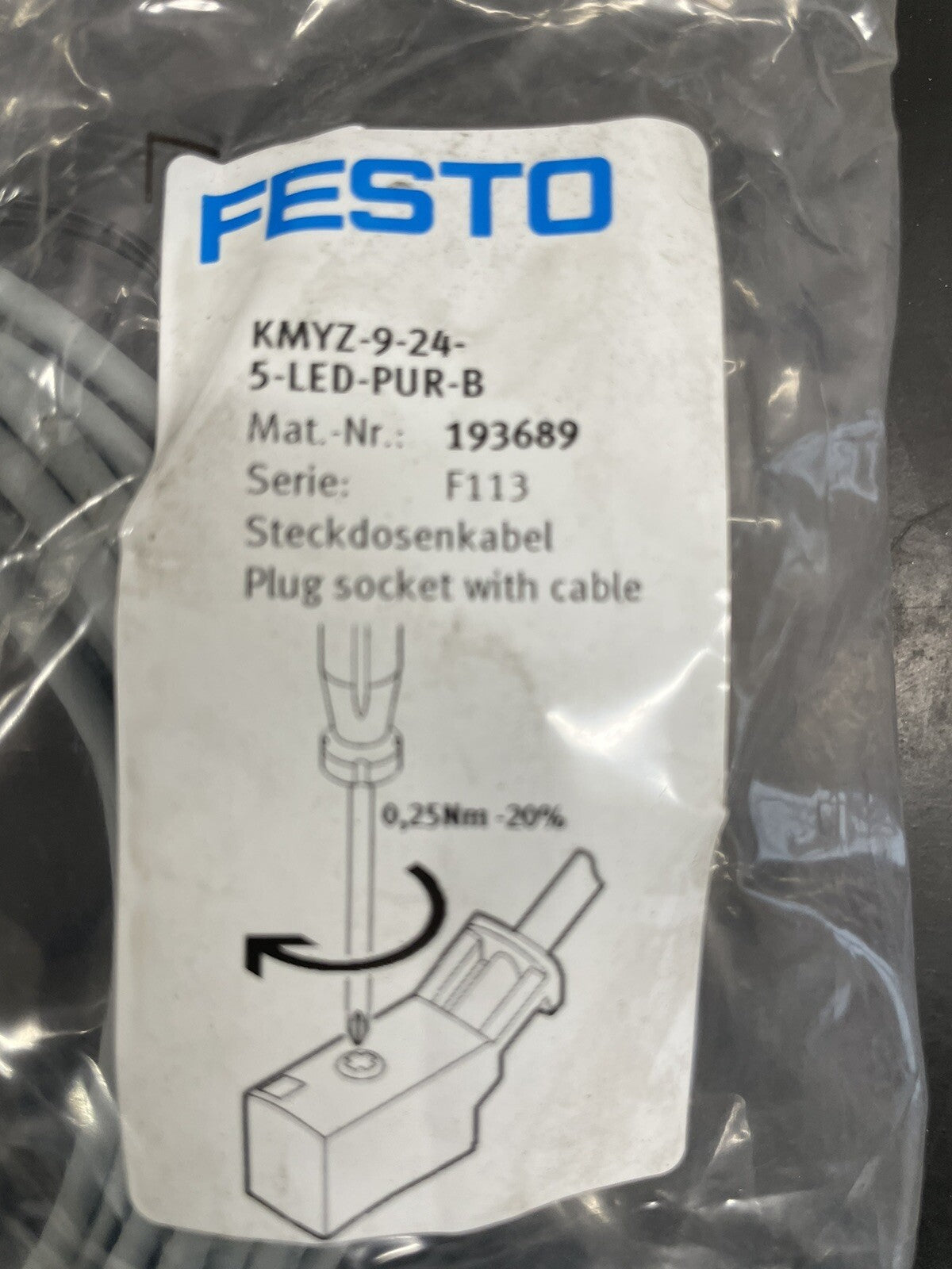 Festo KMYZ-9-24-5-LED-PUR-B 193689 Cavo di Connessione0