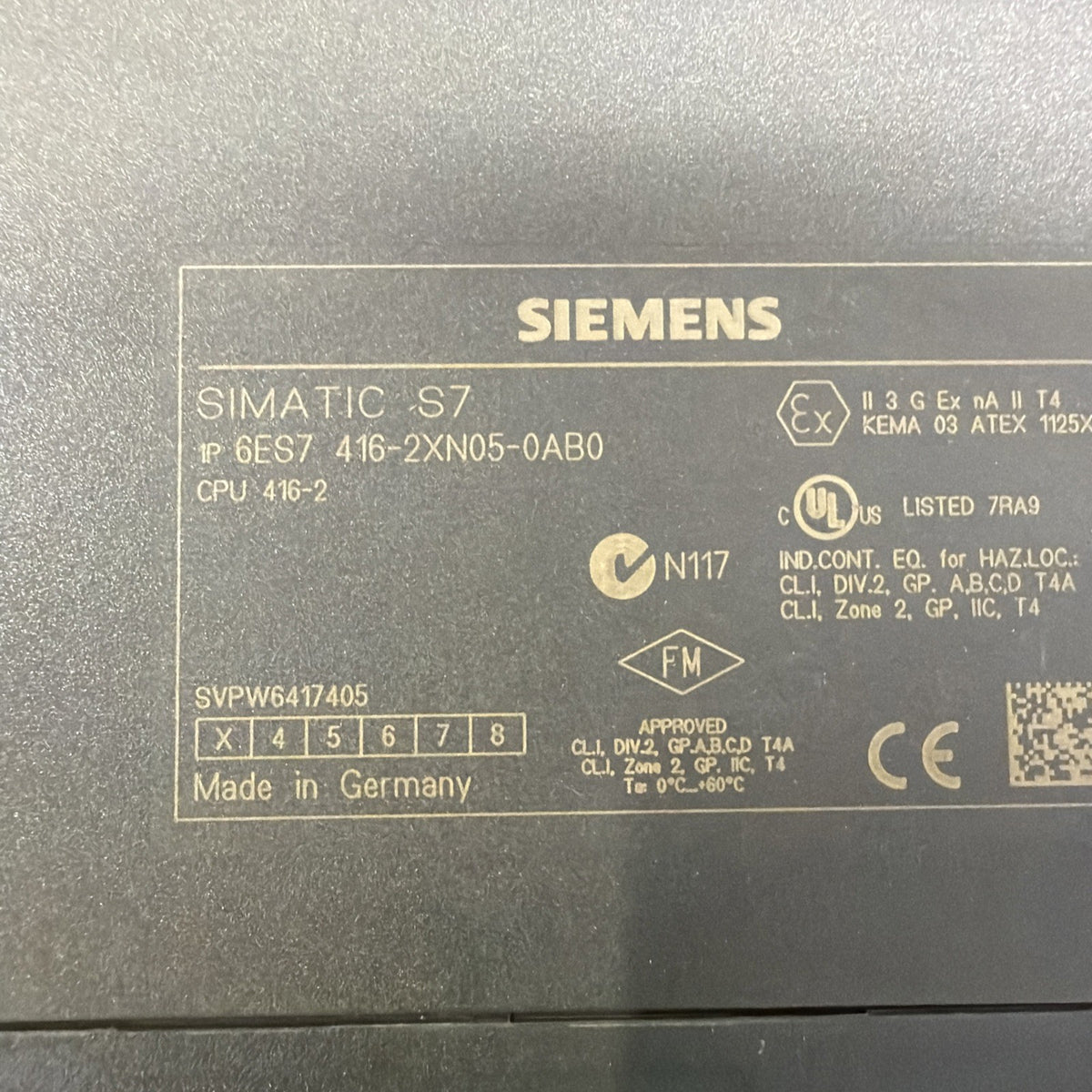 Siemens 6ES7416-2XN05-0AB0 SIMATIC S7-400 CPU 416-21
