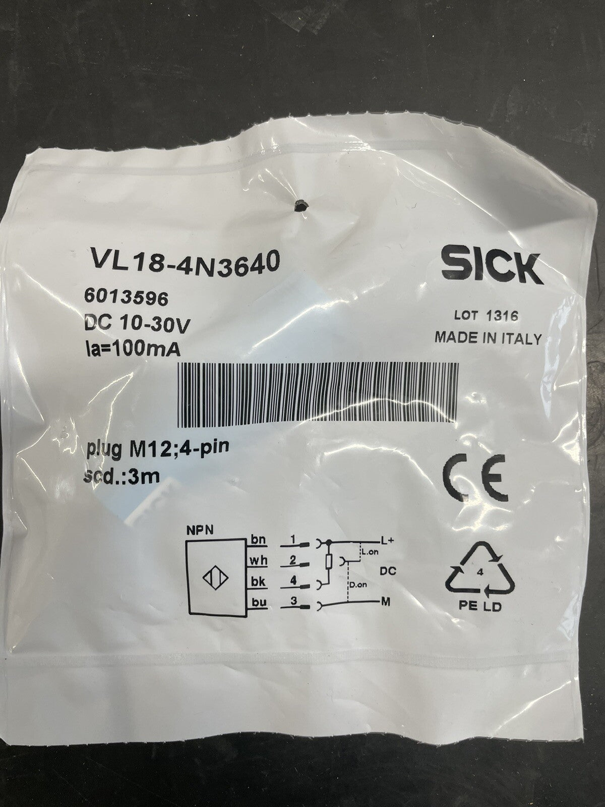 Sick VL18-4N3640 Sensore Fotoelettrico Cilindrico Retroriflessione1