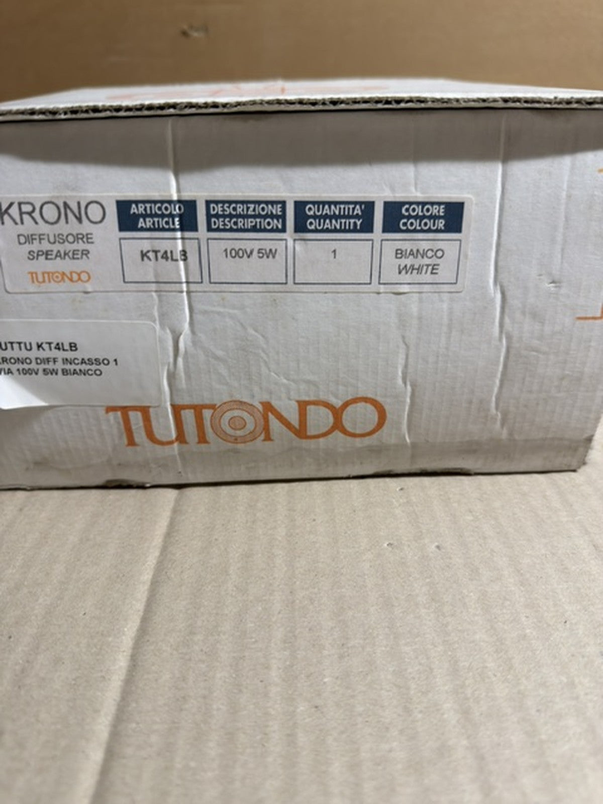 Tutondo Krono KT4LB diffusore da incasso tondo 5W linea 100V bianco nuovo4